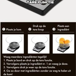 Phreeze Keukenweegschaal Digitaal - Digitale Keukenweegschaal - Precisie Keuken Weegschaal - Tot 5 KG -Tefal Shop 550x578