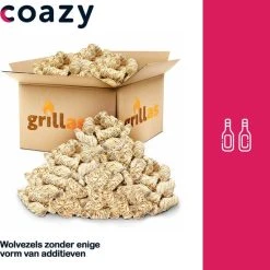 Grillas Voordeelverpakking Aanmaakkrullen Voor BBQ Of Kachel | 3kg ECO Aanmaakhout - Biologisch En Duurzaam Aanmaakwokkels - Houtwol Wokkels - Barbeque Aansteker - Aanmaakblokjes - Accesoires - Ongeveer 240krullen -Tefal Shop 550x583 1