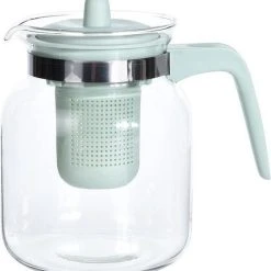 Merkloos Glazen Theepot Met Groen Filter - 1,5 L