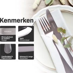 Grandlux Bestekset 6 Persoons 30-delig - Zilver Bestek - Messen, Vorken, Lepels - Cutlery Set - RVS -Tefal Shop 550x590 4