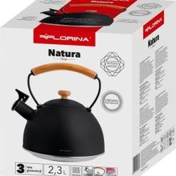 Floria Florina Natura Line Fluitketel RVS Mat Zwart 2.3 Liter - Geschikt Voor Alle Warmtebronnen - Scandinavische Stijl - Massief Houten Handvat 13 Floria Florina Natura Line Fluitketel RVS Mat Zwart 2.3 Liter - Geschikt Voor Alle Warmtebronnen - Scandinavische Stijl - Massief Houten Handvat -Tefal Shop 550x591 4