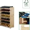 SMH LINE® - Wijnrek - Hout Wijnrek- Bottle Rack- (LxBxD)- Massief Hout - 42 Flessen - Flessenrek Modulair En Stapelbaar - Flessenhouder Staand -Tefal Shop 550x595