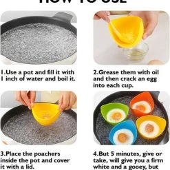IGOODS 4 Pack Egg Poacher Cups - Perfect Gepocheerde Eieren - Egg Maker Niet-gepocheerde Eieren Cups BPA Gratis Siliconen Ei Poacher Cups Magnetron Ei Poacher- Ei Poacher Pan- Boiler Steamer- Magnetron Eieren -Tefal Shop 550x595 4