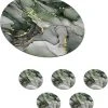 KitchenYeah Onderzetters Voor Glazen - Rond - Luxe - Marmer - Groen - 10x10 Cm - Glasonderzetters - 6 Stuks -Tefal Shop 550x601