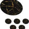 KitchenYeah Onderzetters Voor Glazen - Onderzetters - Zwart - Goud - Marmer Look - 10x10 Cm - Rond - 6 Stuks -Tefal Shop 550x601 2