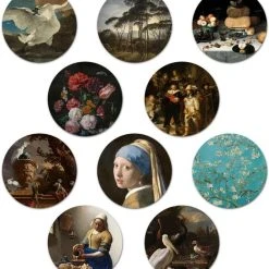 Onderzetters Kunstwerken - WallCatcher | 10 Stuks | Kunststof | Rond Kunst | Oude Meesters - Meesterwerken