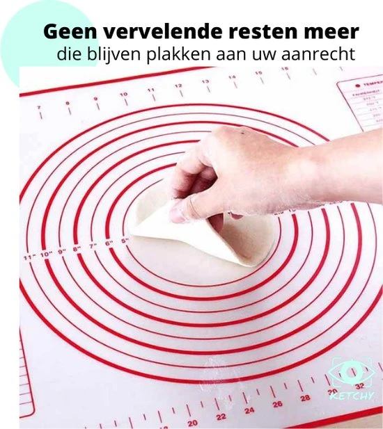 Ketchy - Deegmat - Bakmat - Ovenmat - Deegmat 60x40 Cm - Bakken - Koken - BPA Vrij - Herbruikbaar - 1 Stuk 5 Ketchy - Deegmat - Bakmat - Ovenmat - Deegmat 60x40 Cm - Bakken - Koken - BPA Vrij - Herbruikbaar - 1 Stuk - Afbeelding 3