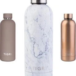 TIGR The Minimalist - Drinkfles - Thermosfles - RVS - 750ml - Wit Marmer