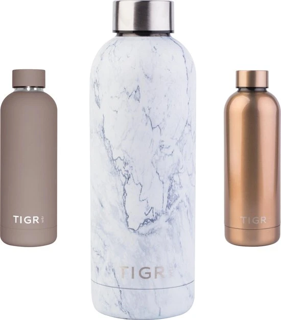 TIGR The Minimalist - Drinkfles - Thermosfles - RVS - 750ml - Wit Marmer 3 TIGR The Minimalist - Drinkfles - Thermosfles - RVS - 750ml - Wit Marmer