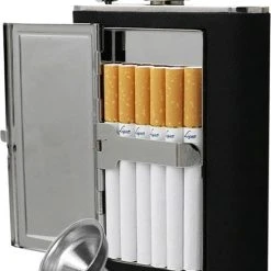 Sitna RVS Heupfles Sigarettenhouder - Platvink - Zakflacon - Zakfles - Drankfles - Drankflacon - Heupflesje - 6 Oz - 180 ML + Gratis Inschenkdop!