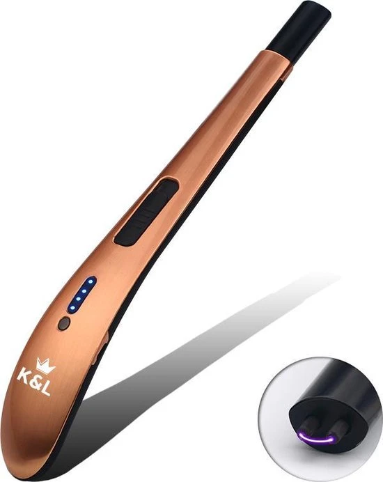 K&L Oplaadbare Lange Elektrische BBQ Aansteker - Kaarsen - Rose Gold 3 K&L Oplaadbare Lange Elektrische BBQ Aansteker - Kaarsen - Rose Gold