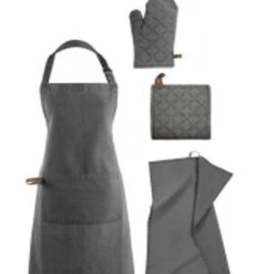 Tiseco Myrna Pannenlappen – Katoen – Set 2 Stuks - 20x20CM – Antraciet -Tefal Shop 550x699 1