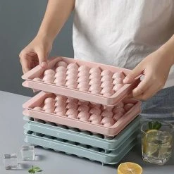Innovatique Ronde Ijsblokjesvorm Met Deksel - 4 Stuks!! - Roze - 132 Ronde Mini Ijsblokjes - ø 1,5cm - Stapelbaar/plooibaar - Bioplastic - Ice Cube - Makkelijk Te Vullen - Zonder Morsen -Tefal Shop 550x717