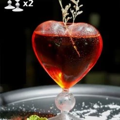 Malinsi Cocktail Glazen Hartvorm - 2 Stuks - Liefde Cocktailglazen - 200ml Ook Beschikbaar In Cocktailset - Gin Tonic Set - Liefde - Housewarming Cadeau Voor Man & Vrouw - Sinterklaas & Kerst