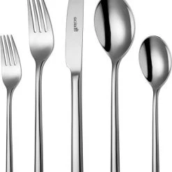 Sola Bestekset Montreux - Modern - 12 Persoons - 64 Delig - Zilverwit Edelstaal 18/10 - RVS - Zilver