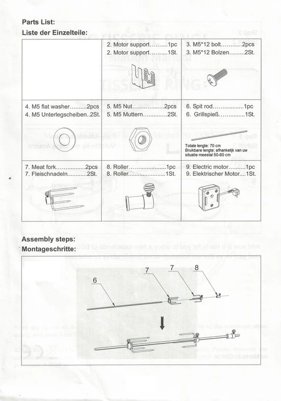 Jx BBQ Draaispit Rotisserie Kit (motor En RVS Spit En Vleesvorken) 70 Cm 7 Jx BBQ Draaispit Rotisserie Kit (motor En RVS Spit En Vleesvorken) 70 Cm - Afbeelding 5