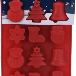 La Cucina Chocoladevorm Siliconen - 12 Figuurtjes - Kerst Chocolade Vorm - (Kerst)bakvormpjes