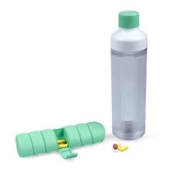 YOS Bottle - Waterfles Met Pillendoos - 7 Vaks - Groen -Tefal Shop 550x823 2