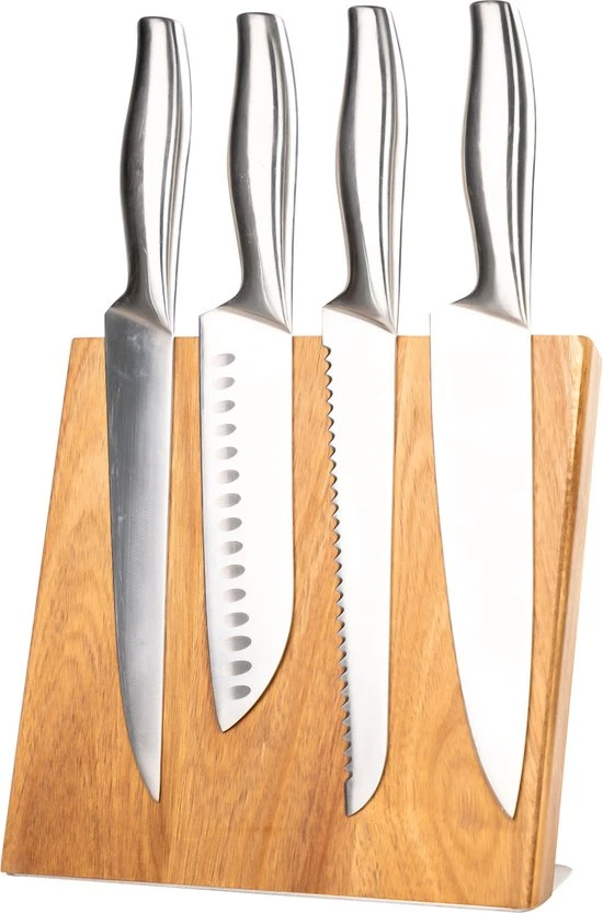 Coninx Quin Messenblok Magnetisch - Messenmagneet - Antislip - Messenhouder RVS / Acacia 3 Coninx Quin Messenblok Magnetisch - Messenmagneet - Antislip - Messenhouder RVS / Acacia